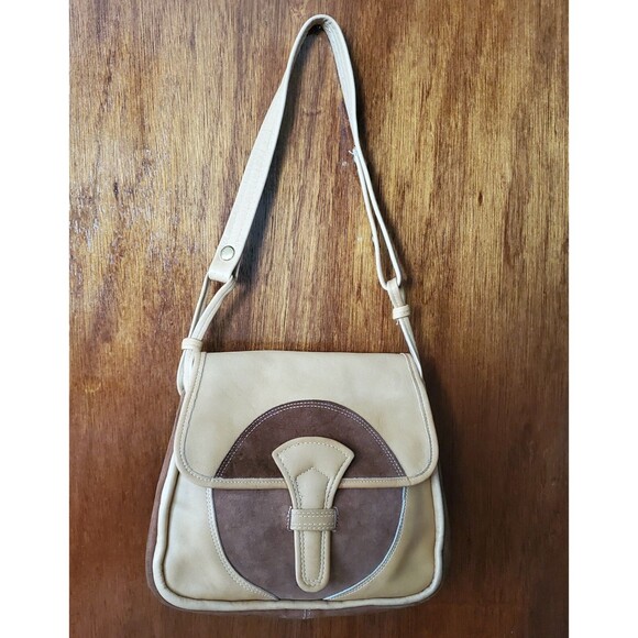 60s/ 70 Leather & Suede Shoulder Handbag Top Flap Purse Artisan Crafted OOAK Vtg - Picture 3 of 16